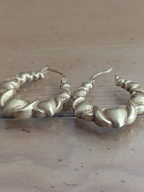 Gold Twisted Heart Hoop Earrings - Women Jewelry